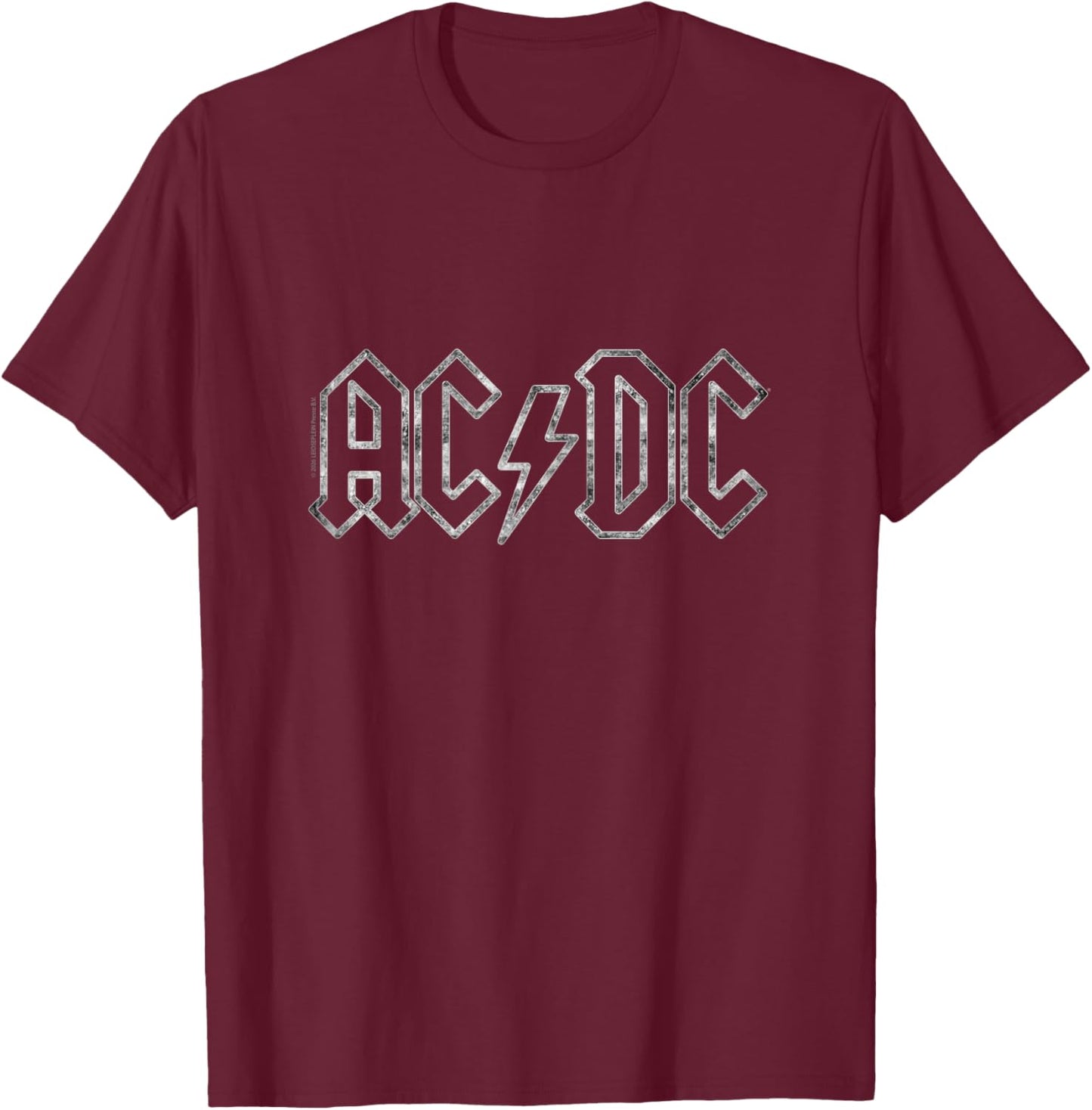 Official AC/DC Women Girls Rock n Roll Christmas T-Shirt - T-Shirt | Maroon