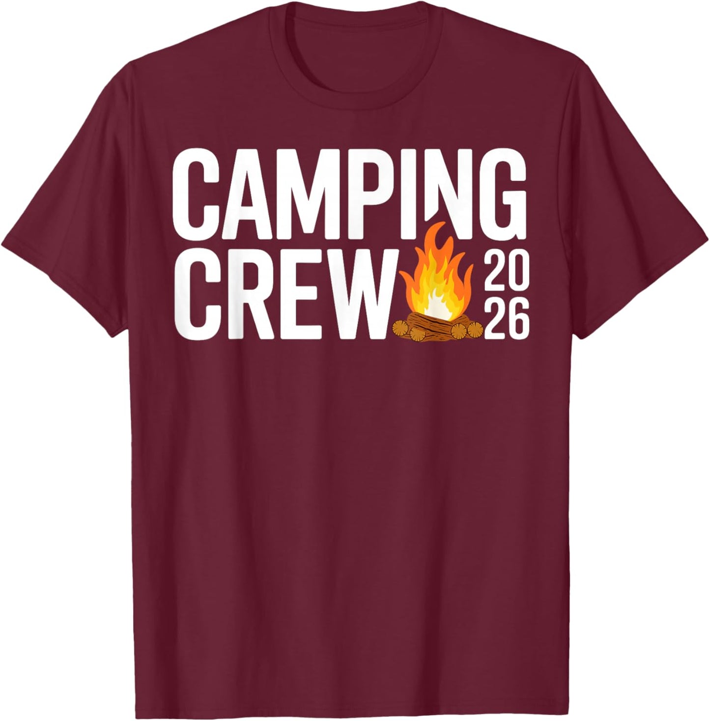 Family Camping Crew 2026 Outdoor Camper Group Matching T-Shirt - T-Shirt | Maroon
