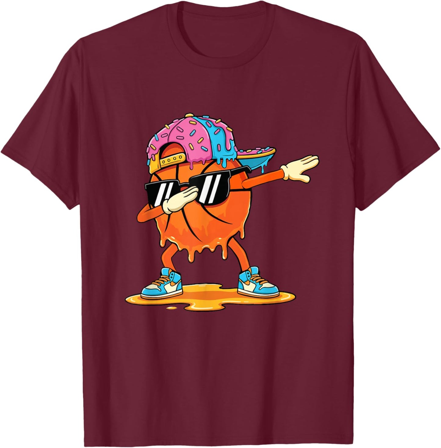 Dabbing Basketball - Basketball Lover Basketball Player T-Shirt - T-Shirt | Maroon