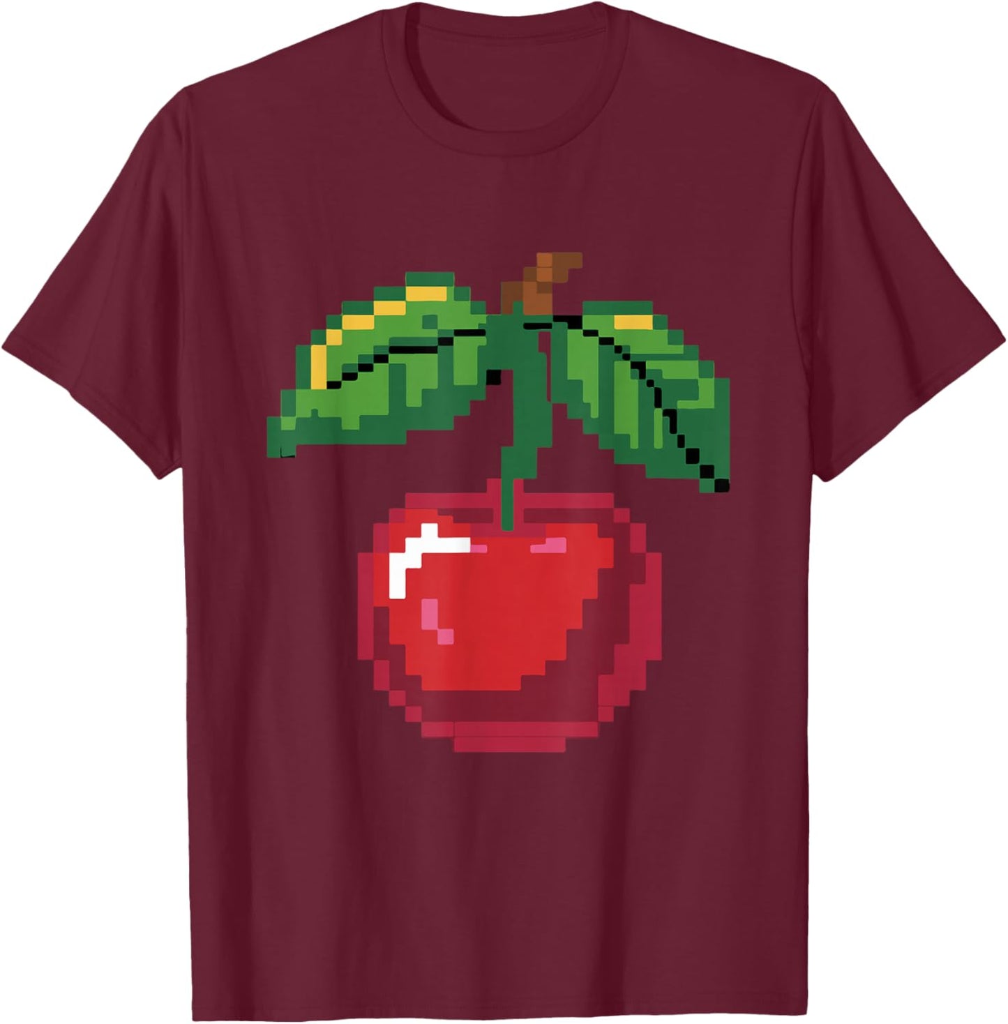 Pixel Cherries 80s Video Game Halloween Costume Easy Group T-Shirt - T-Shirt | Maroon