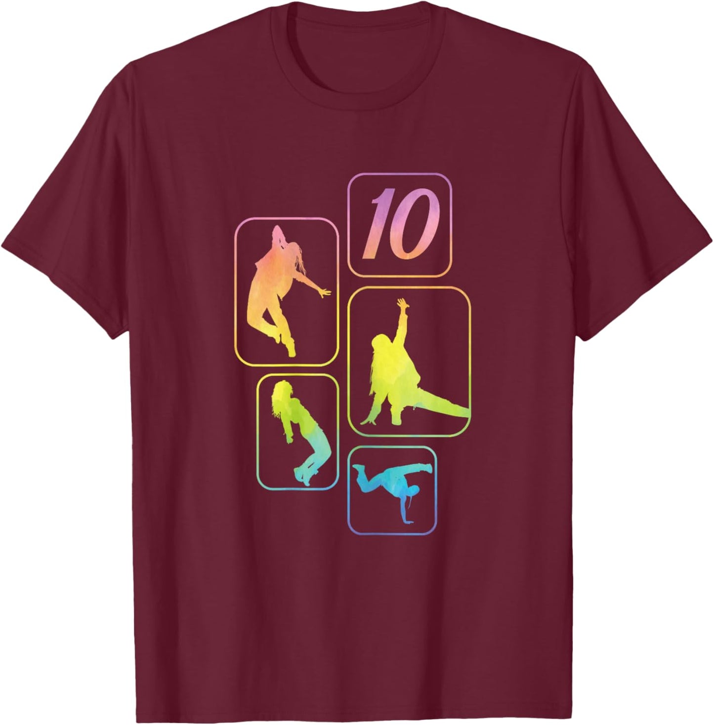 10th Birthday Girl Hip Hop Dancer Breakdancer 10 Years Old T-Shirt - T-Shirt | Maroon
