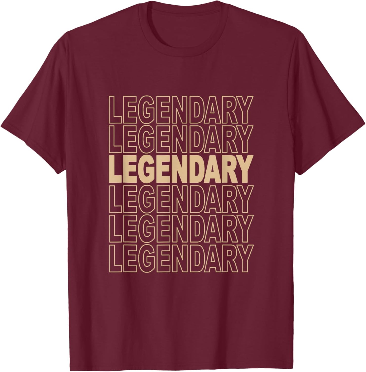 Tan Legendary Tan Color Graphic T-Shirt - T-Shirt | Maroon