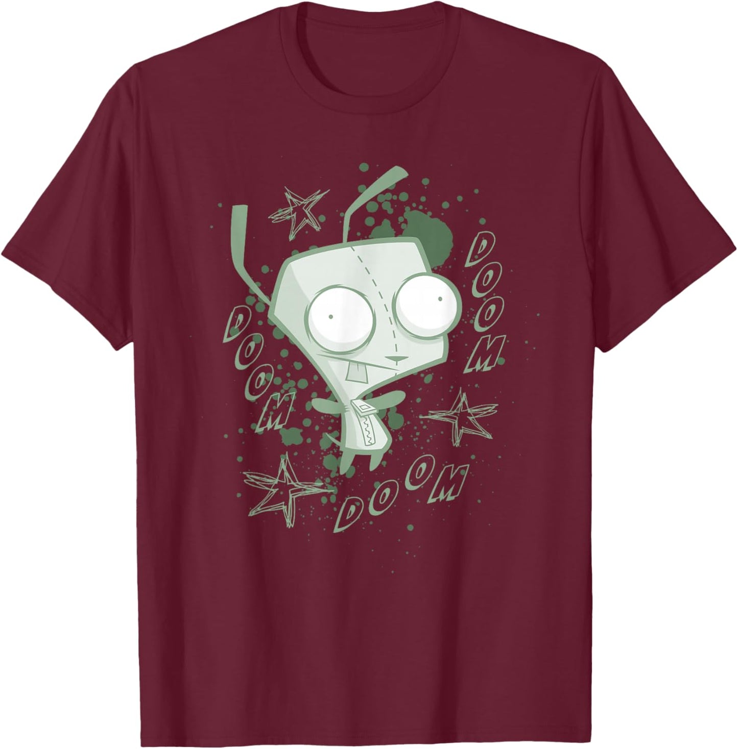Invader Zim Gir Doom Splatter Punk Aesthetic T-Shirt - T-Shirt | Maroon