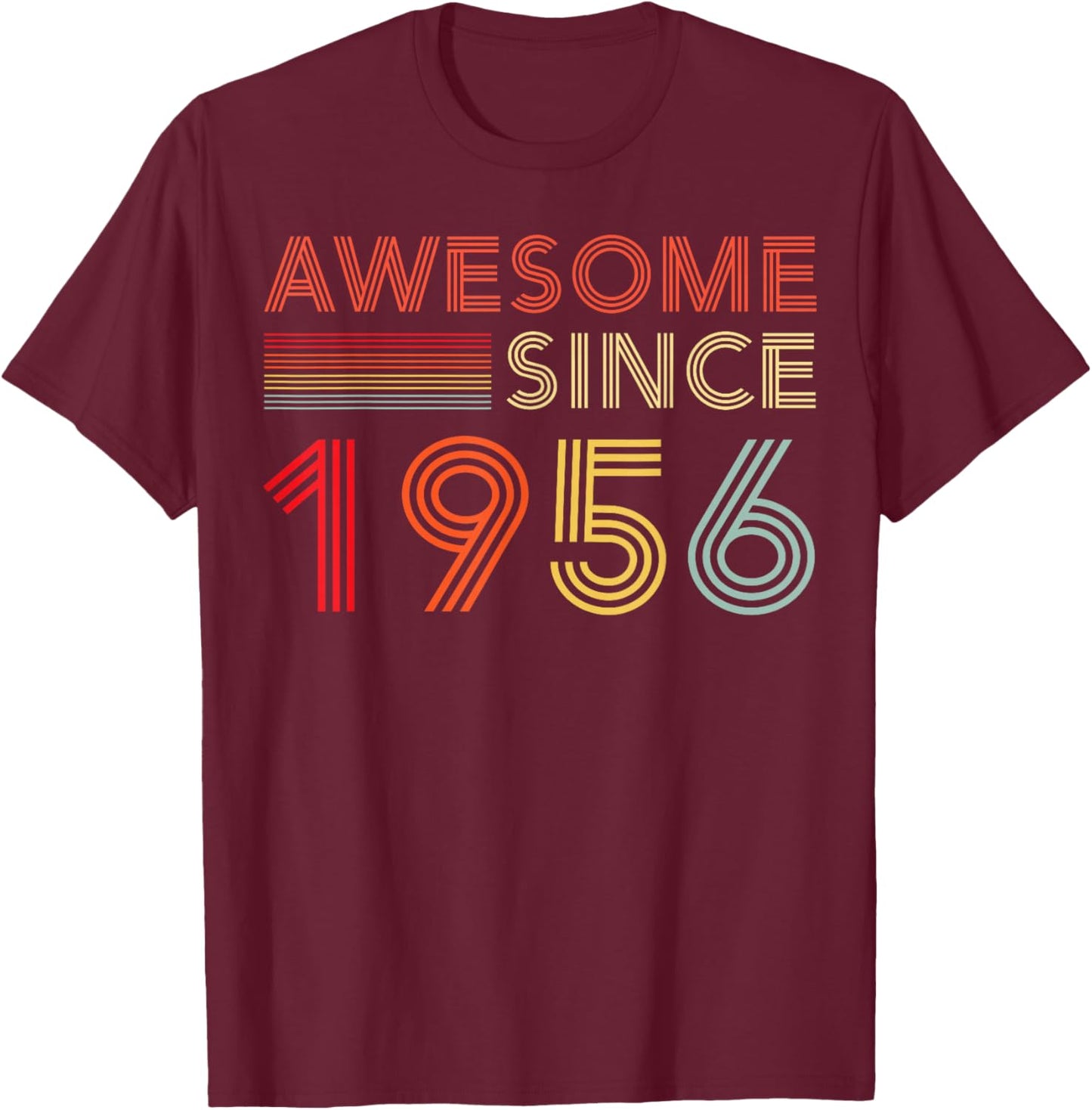Awesome 70 Birthday Decorations Men 70yr 1956 70th Birthday T-Shirt - T-Shirt | Maroon
