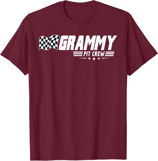 Grammy Pit Crew Race Car Birthday Family Racing T-Shirt - T-Shirt | Maroon
