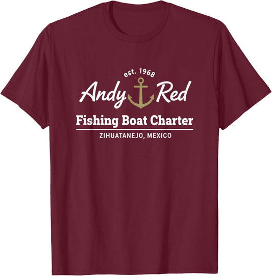 Andy Red Fishing Boat Charter Zihuatanejo Est 1968 T-Shirt - T-Shirt | Maroon