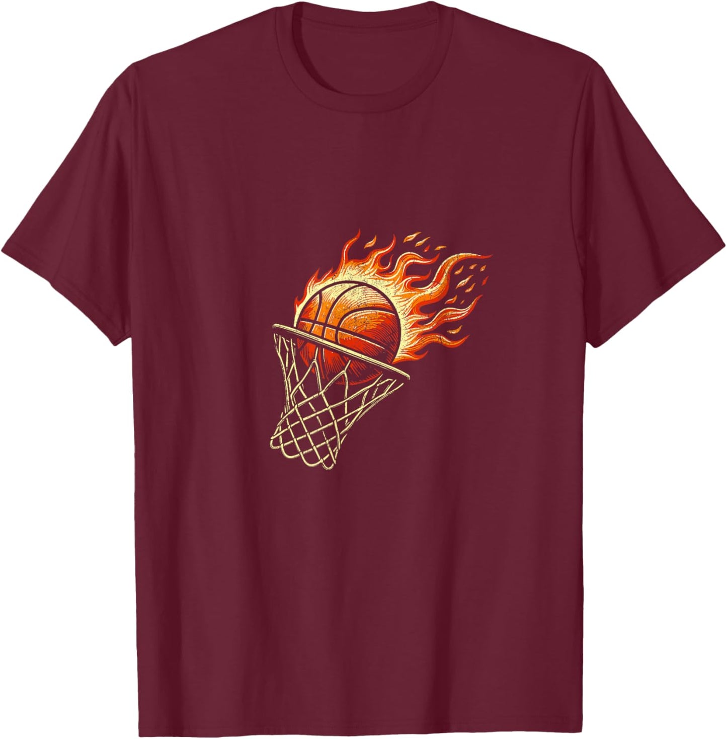 Basketball on fire T-Shirt - T-Shirt | Maroon