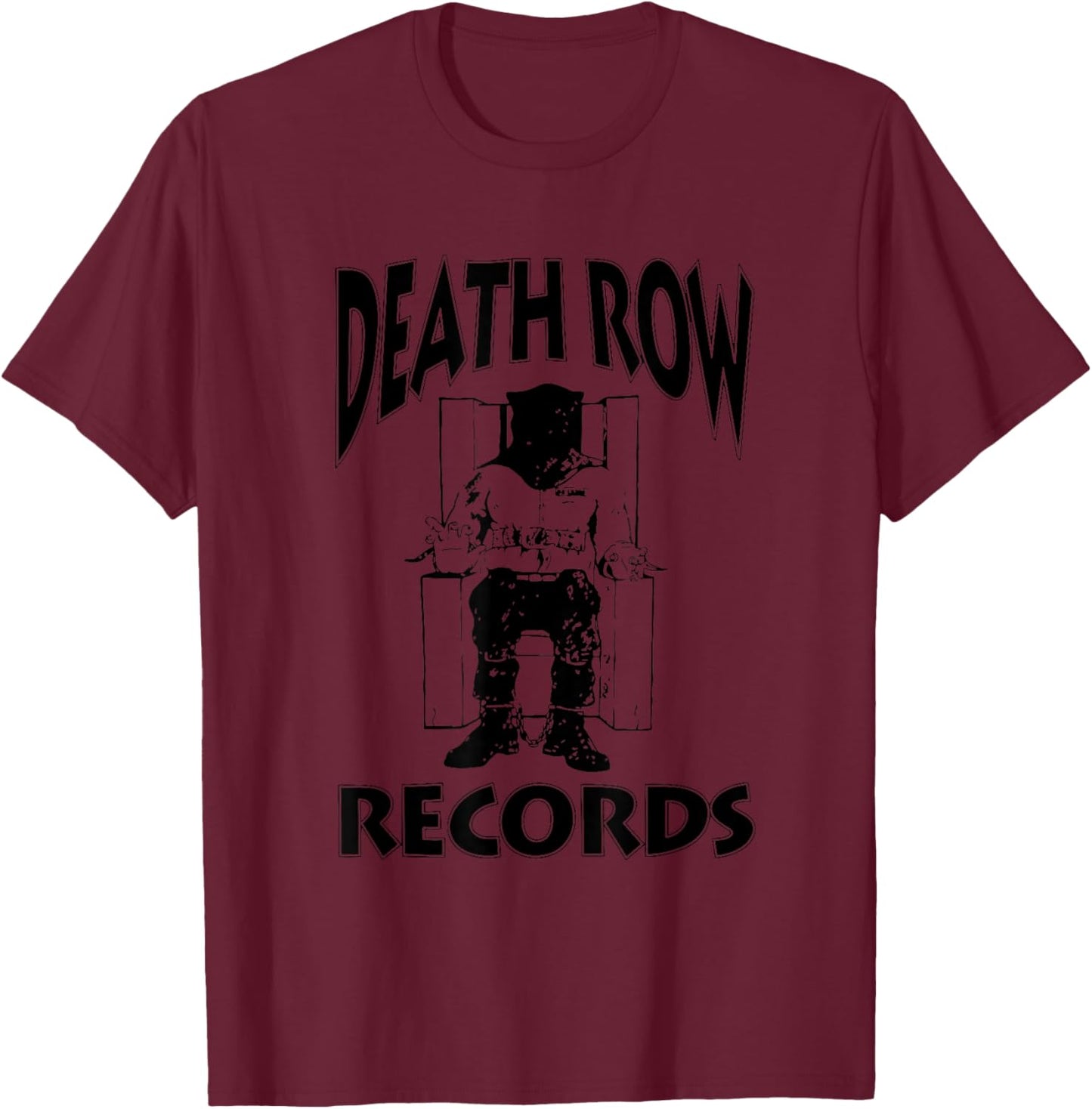 Official Death Row Records Black Logo T-Shirt - T-Shirt | Maroon