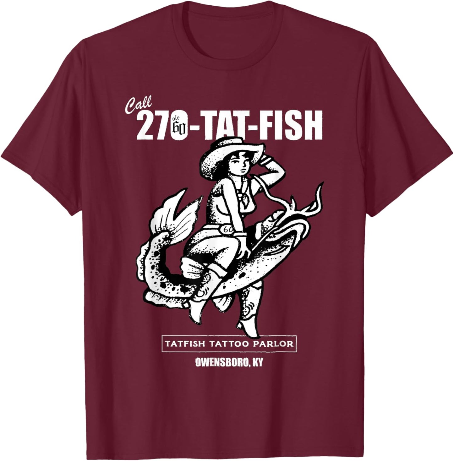 Ole 60 Tat-Fish Graphic T-Shirt - T-Shirt | Maroon