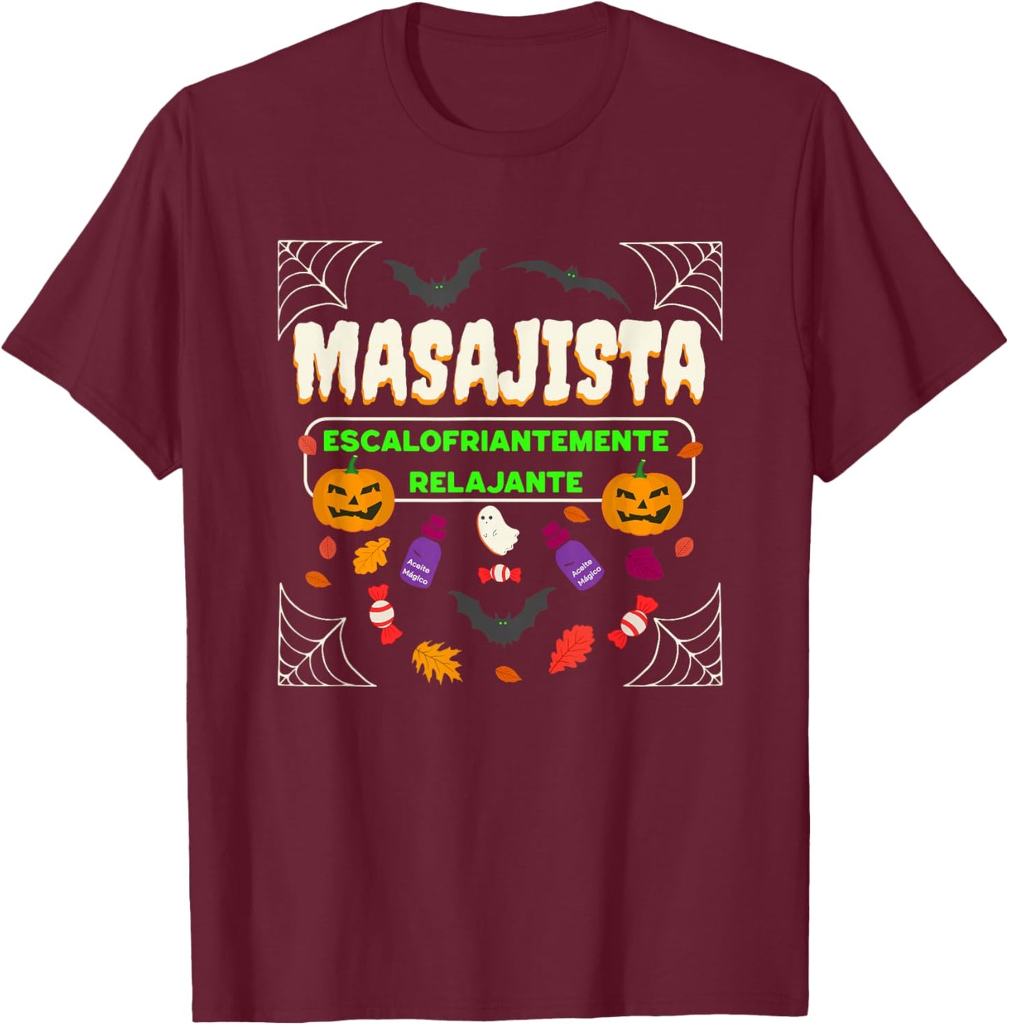 Funny Masseur – Chillingly Relaxing Halloween T-Shirt - T-Shirt | Maroon