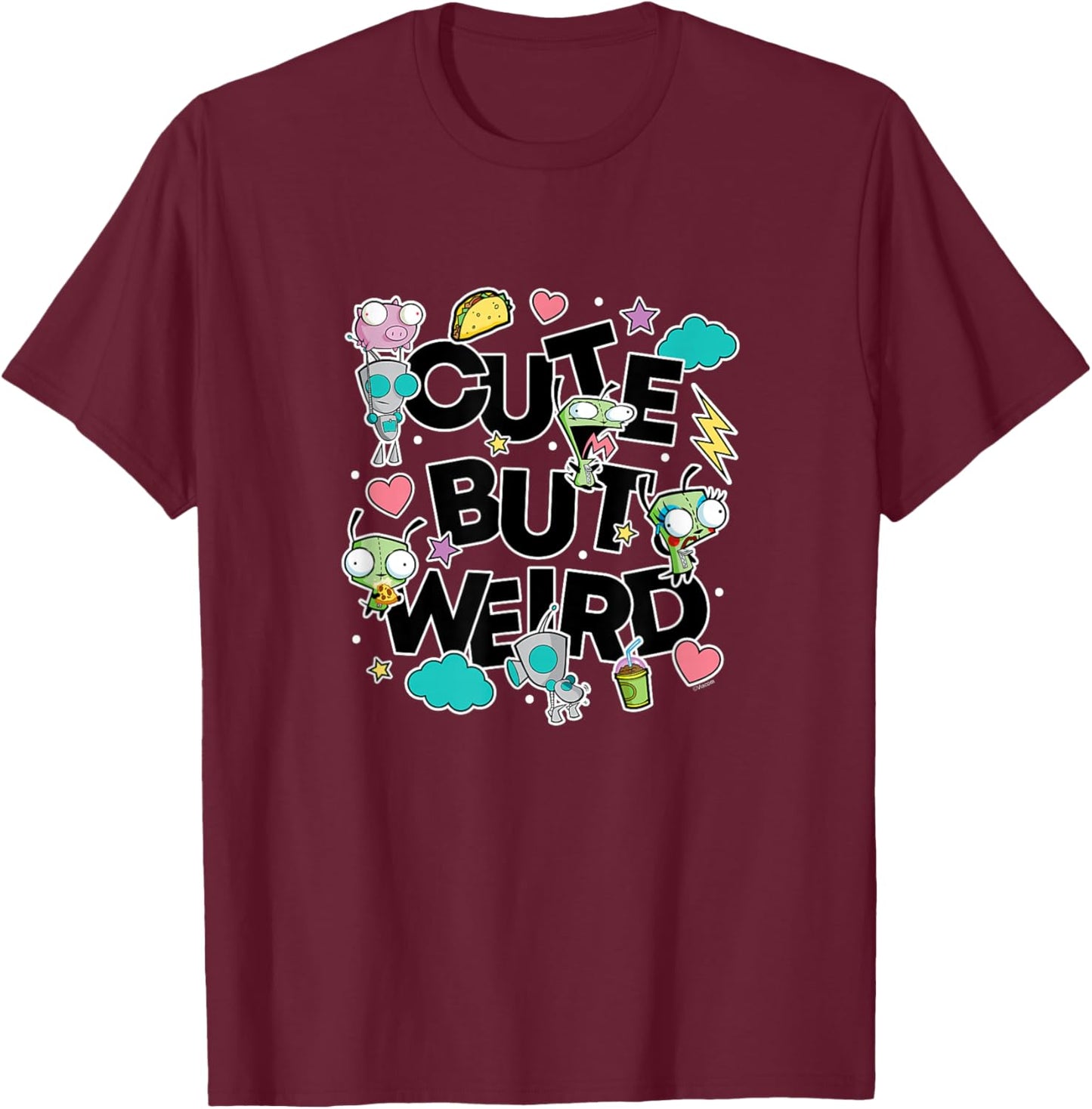 Invader Zim - Gir - Cute But Weird T-Shirt - T-Shirt | Maroon