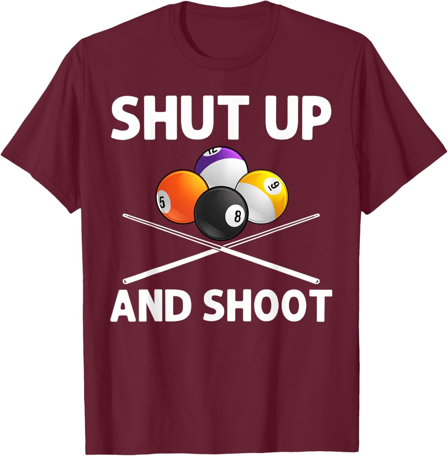 Funny Billiards Art Women Billiard Lover Pool Player T-Shirt - T-Shirt | Maroon