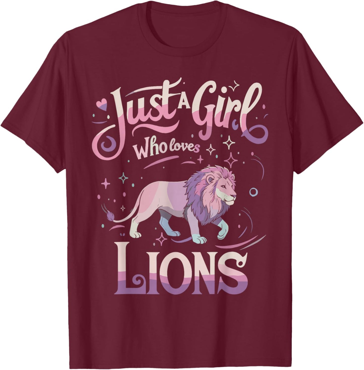 Girls Lions Shirt Lovers Men Women T-Shirt - T-Shirt | Maroon