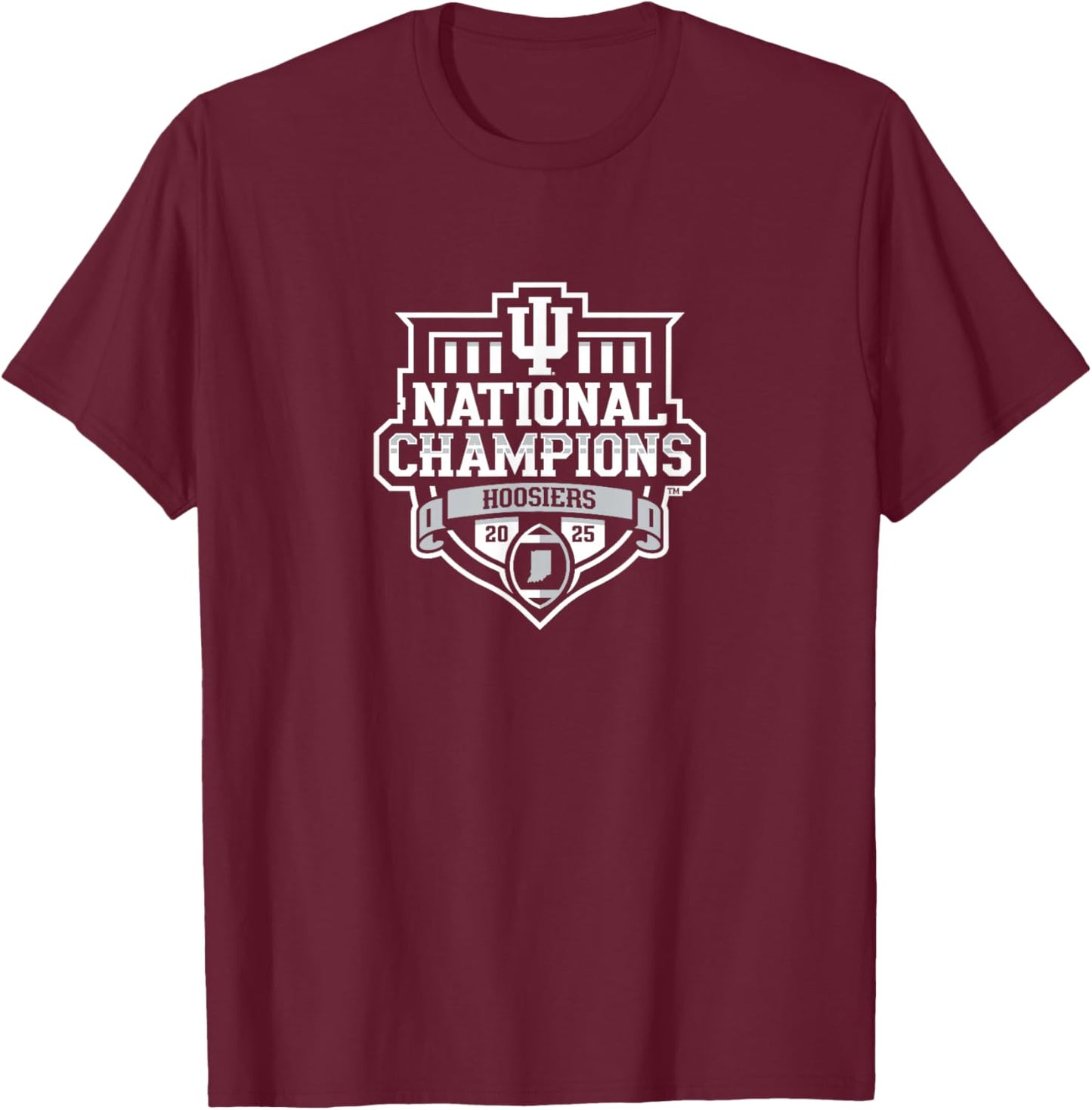 Indiana Hoosiers 2025-26 CFP National Champions (Crimson) T-Shirt - T-Shirt | Maroon