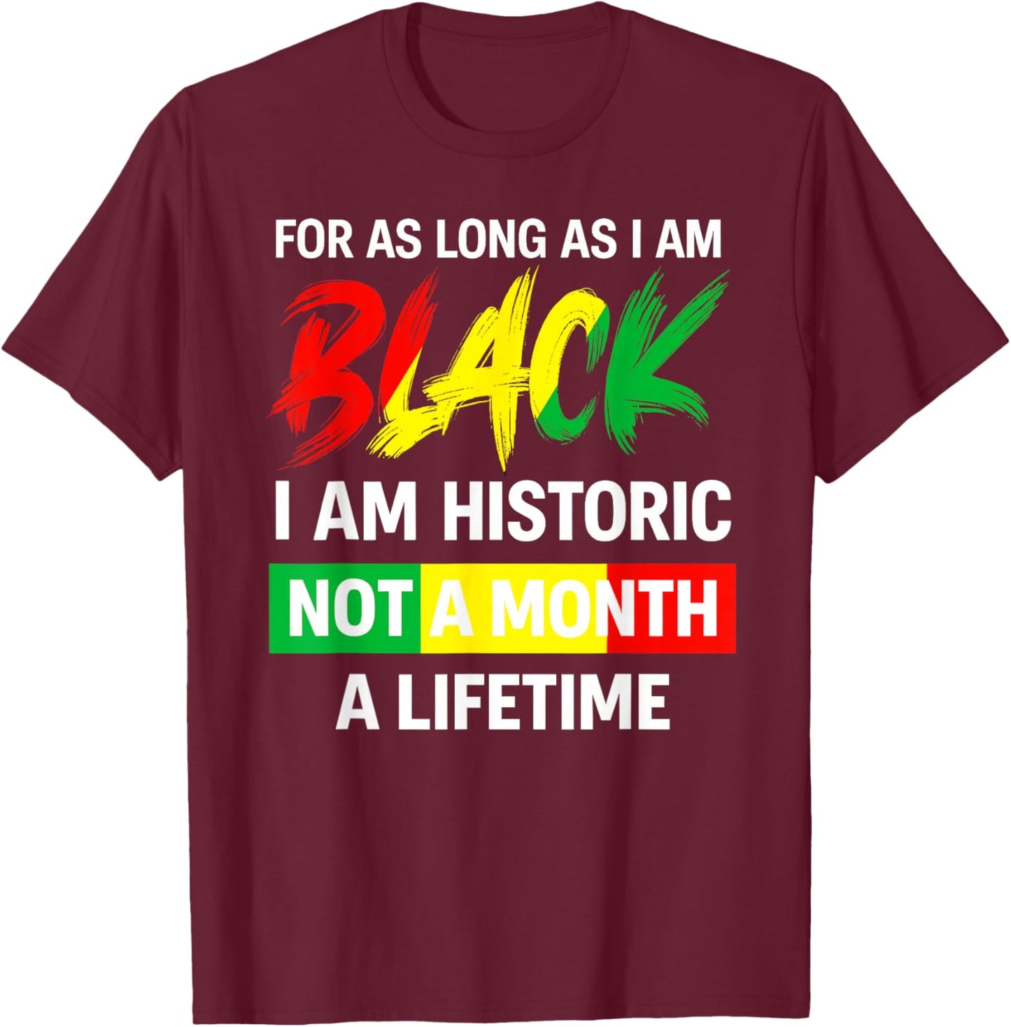 Black History Month Men Women Kids Patriotic African T-Shirt - T-Shirt | Maroon