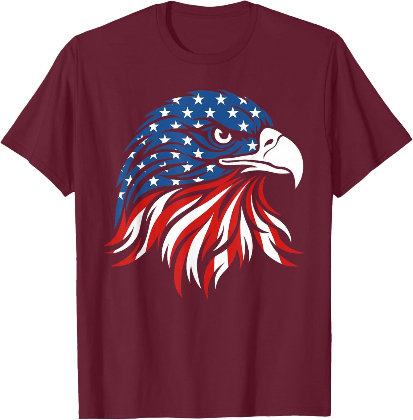Bald Eagle 4th of July Independence Day Retro Eagle T-Shirt - T-Shirt | Maroon