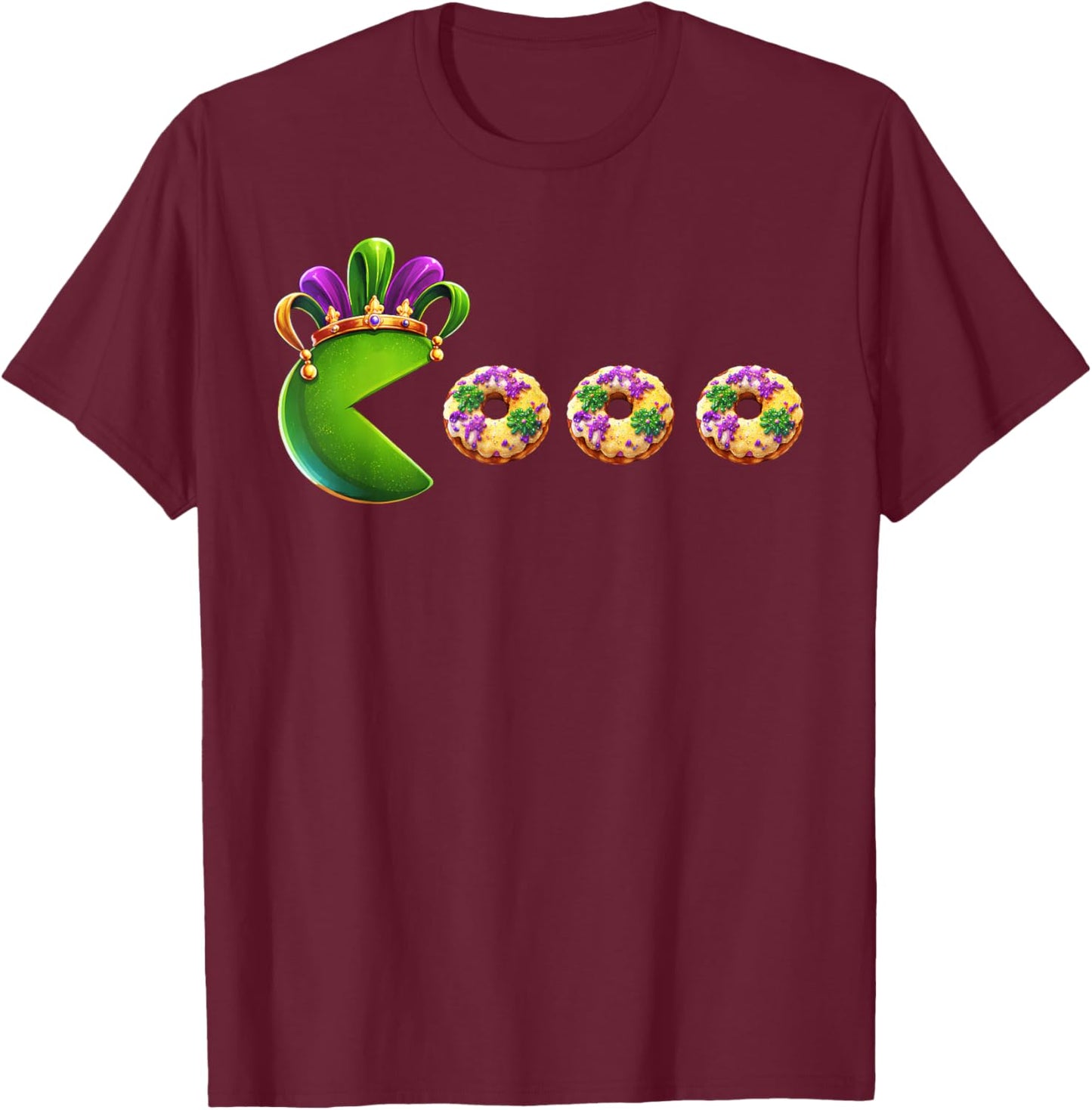 Gamer Mardi Gras Carnival Jester Beads Gaming Boys Teen T-Shirt - T-Shirt | Maroon