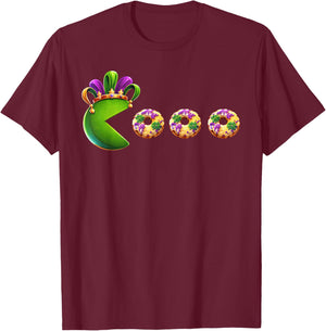 Gamer Mardi Gras Carnival Jester Beads Gaming Boys Teen T-Shirt - T-Shirt | Maroon