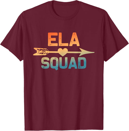 ELA Squad Design Language Arts Men Women Teacher School T-Shirt - T-Shirt | Maroon