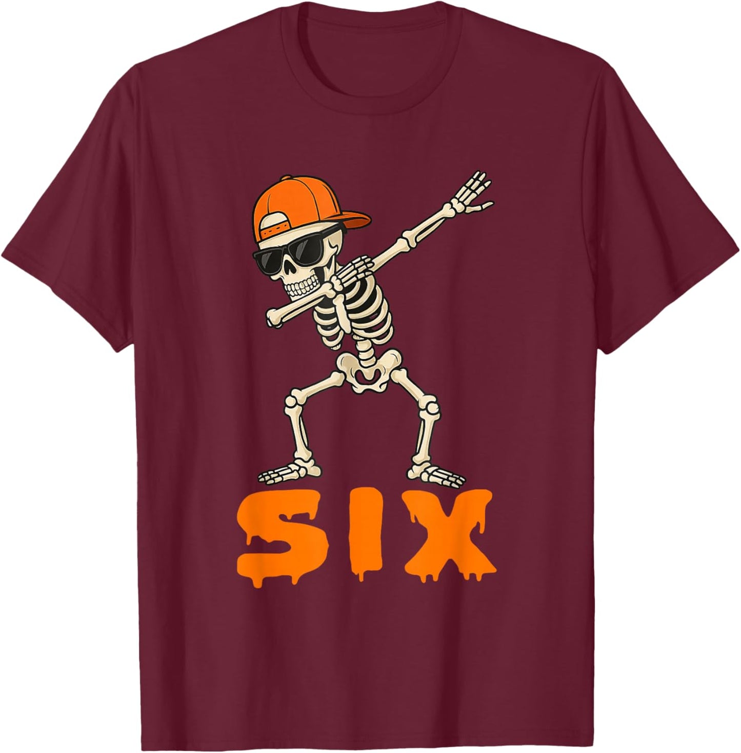 Funny Dabbing Skeleton 67 Meme Matching Halloween Costume T-Shirt - T-Shirt | Maroon