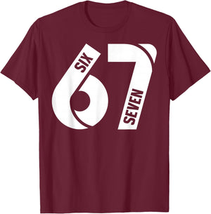 Six Seven 6 7 Meme Funny Number 67 Let's Get Sendy Costume T-Shirt - T-Shirt | Maroon
