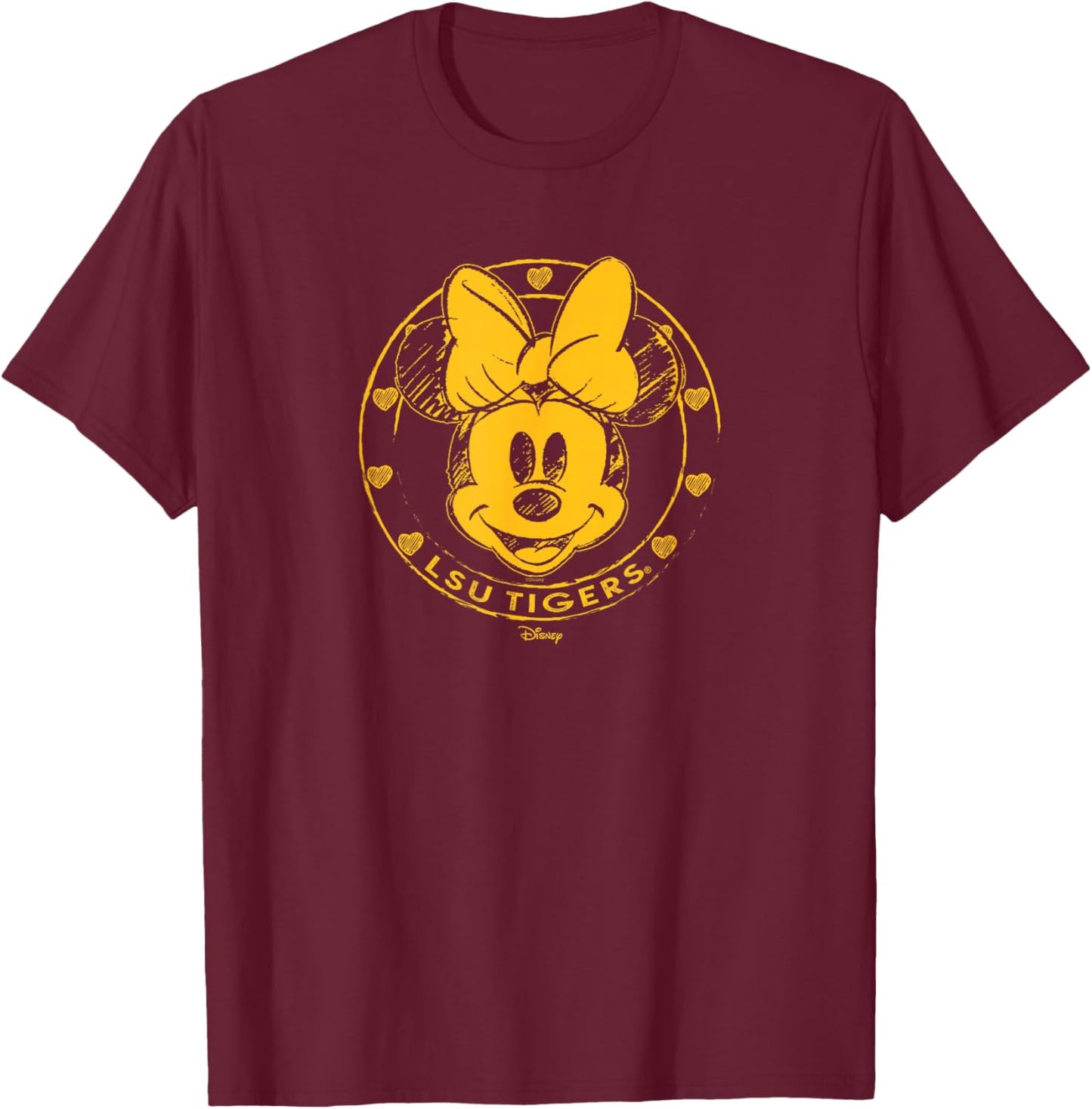 LSU Tigers Minnie Mouse Sketch Officially Licensed T-Shirt - T-Shirt | Maroon