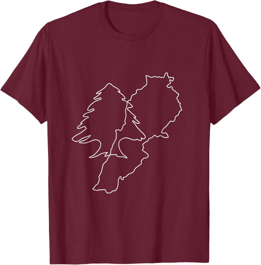 Lebanon Flag Map Beirut, Cedar Tree Lebanese Heritage Design T-Shirt - T-Shirt | Maroon