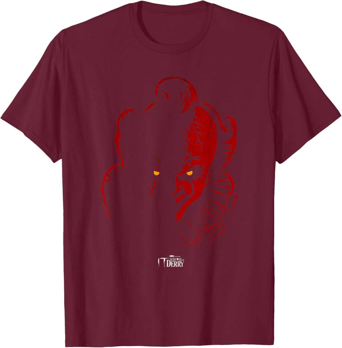 Welcome to Derry Pennywise Face T-Shirt - T-Shirt | Maroon