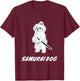 Samurai Maltese Funny Katana Warrior Dog T-Shirt - T-Shirt | Maroon