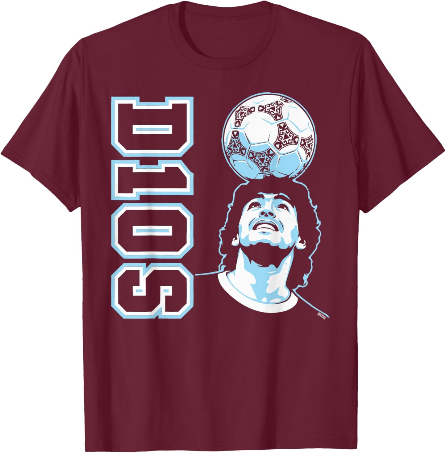 Diego Maradona D10S Headball Retro Soccer T-Shirt - T-Shirt | Maroon
