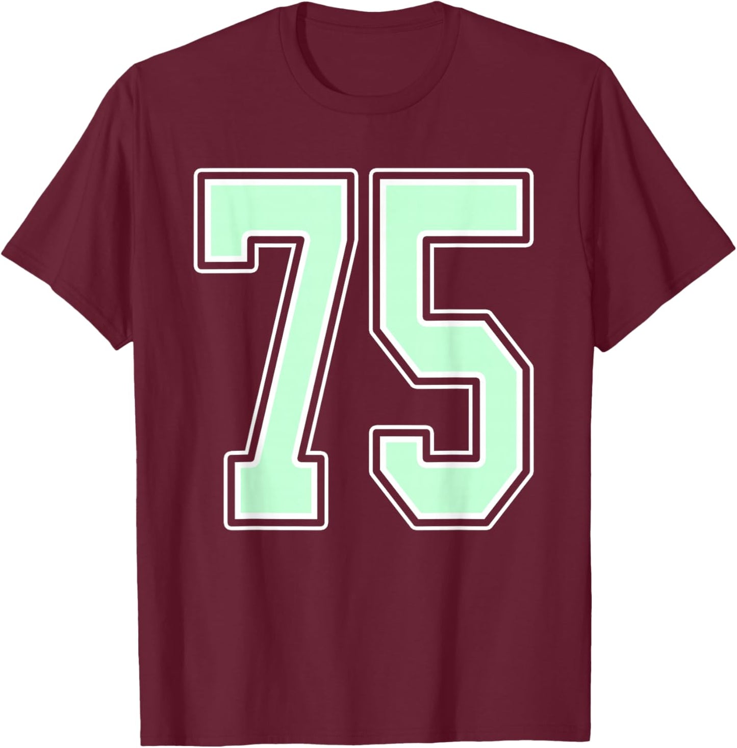 Cute Mint Green Number 75 Jersey Player Uniform #75 Fan T-Shirt - T-Shirt | Maroon