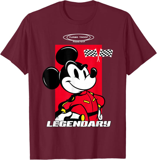 Disney Racing Mickey Mouse Legendary Race Driver Turbo Troop T-Shirt - T-Shirt | Maroon
