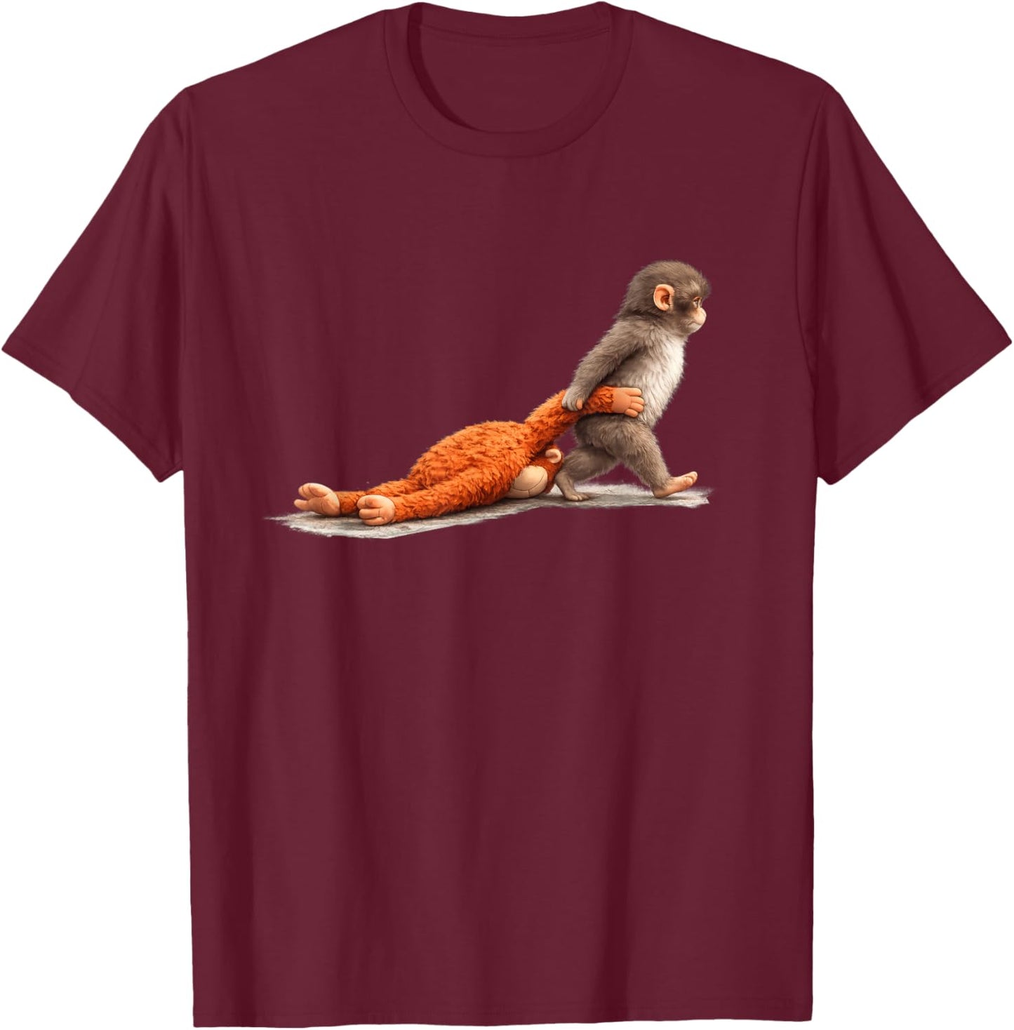 Cute Monkey Punch T-Shirt - T-Shirt | Maroon