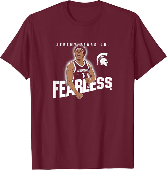Jeremy Fears Jr. - Fearless - Michigan State Basketball T-Shirt - T-Shirt | Maroon
