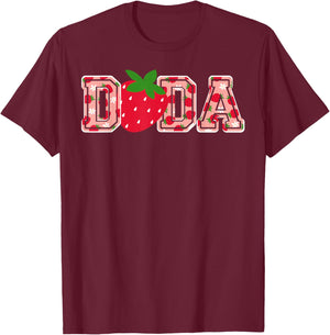 Dada Strawberry Birthday T-Shirt - T-Shirt | Maroon