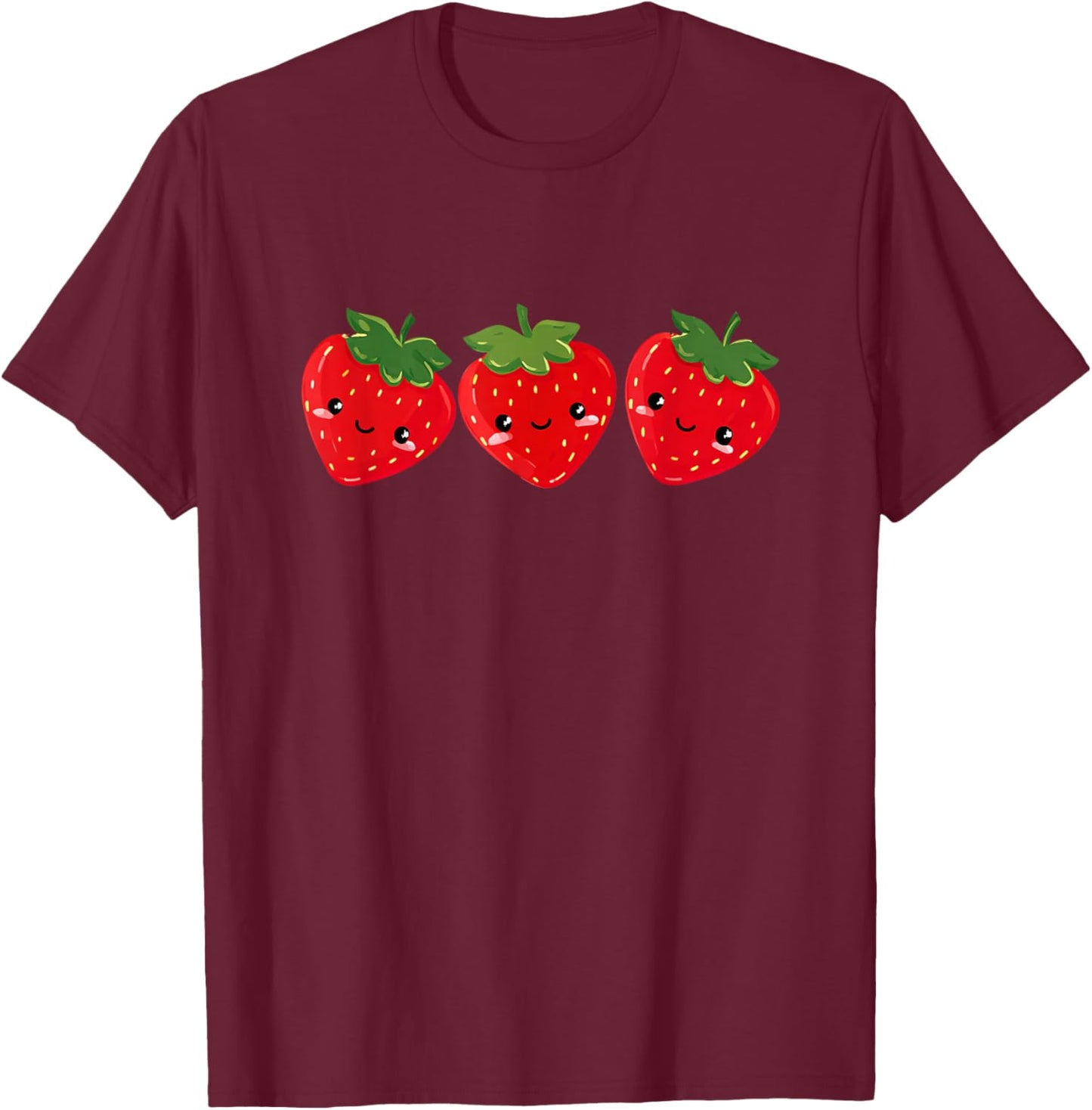 Cute Strawberry Fruit Lover Gardening T-Shirt - T-Shirt | Maroon