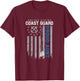 Proud Coast Guard Aunt Flag US Coastie Family Matching T-Shirt - T-Shirt | Maroon