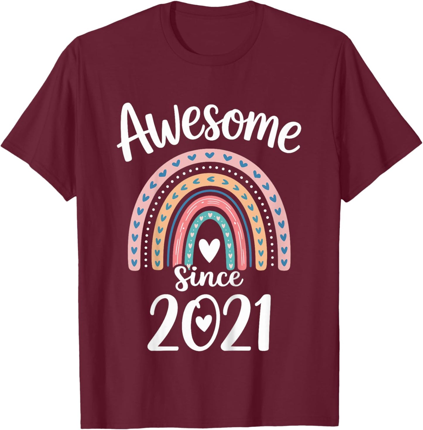 Awesome Since 2021 5th Birthday 5 Years Old T-Shirt - T-Shirt | Maroon