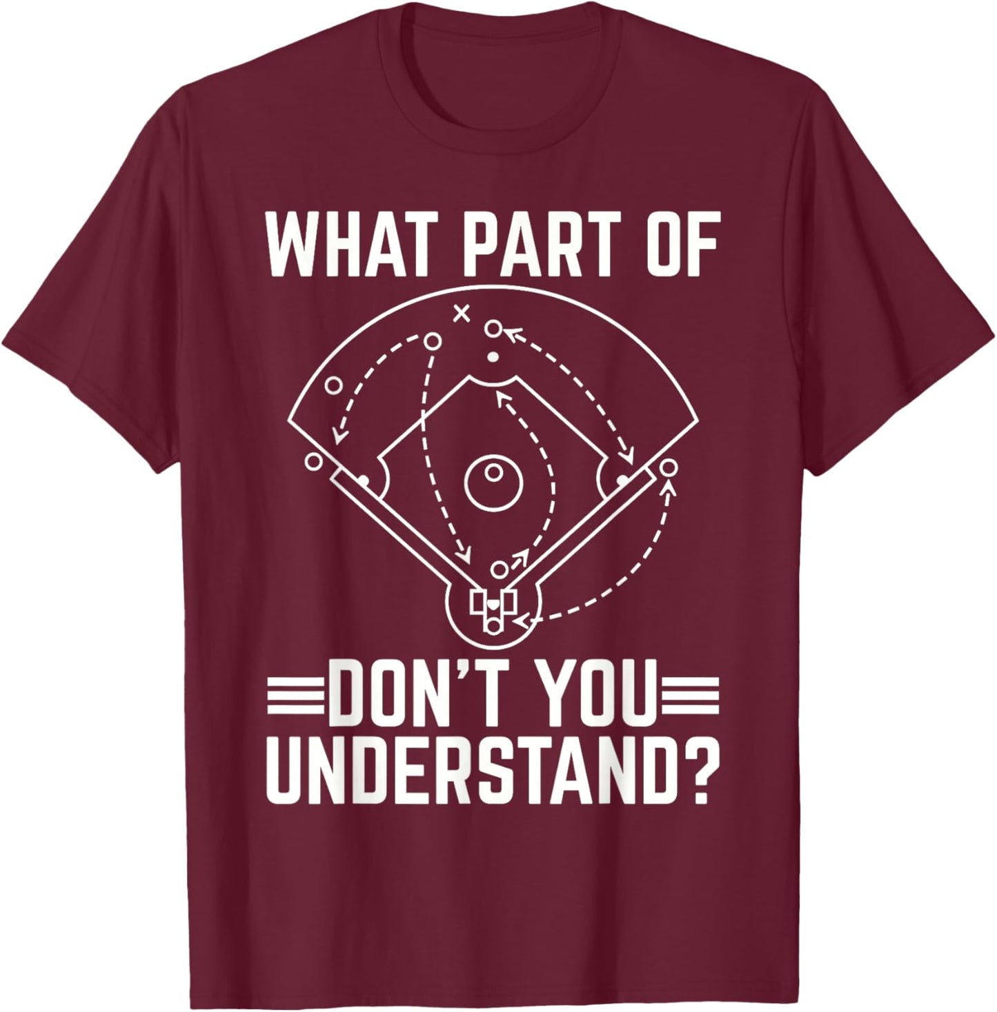 Funny Baseball Math Double Play What Part of Baseball Game T-Shirt - T-Shirt | Maroon