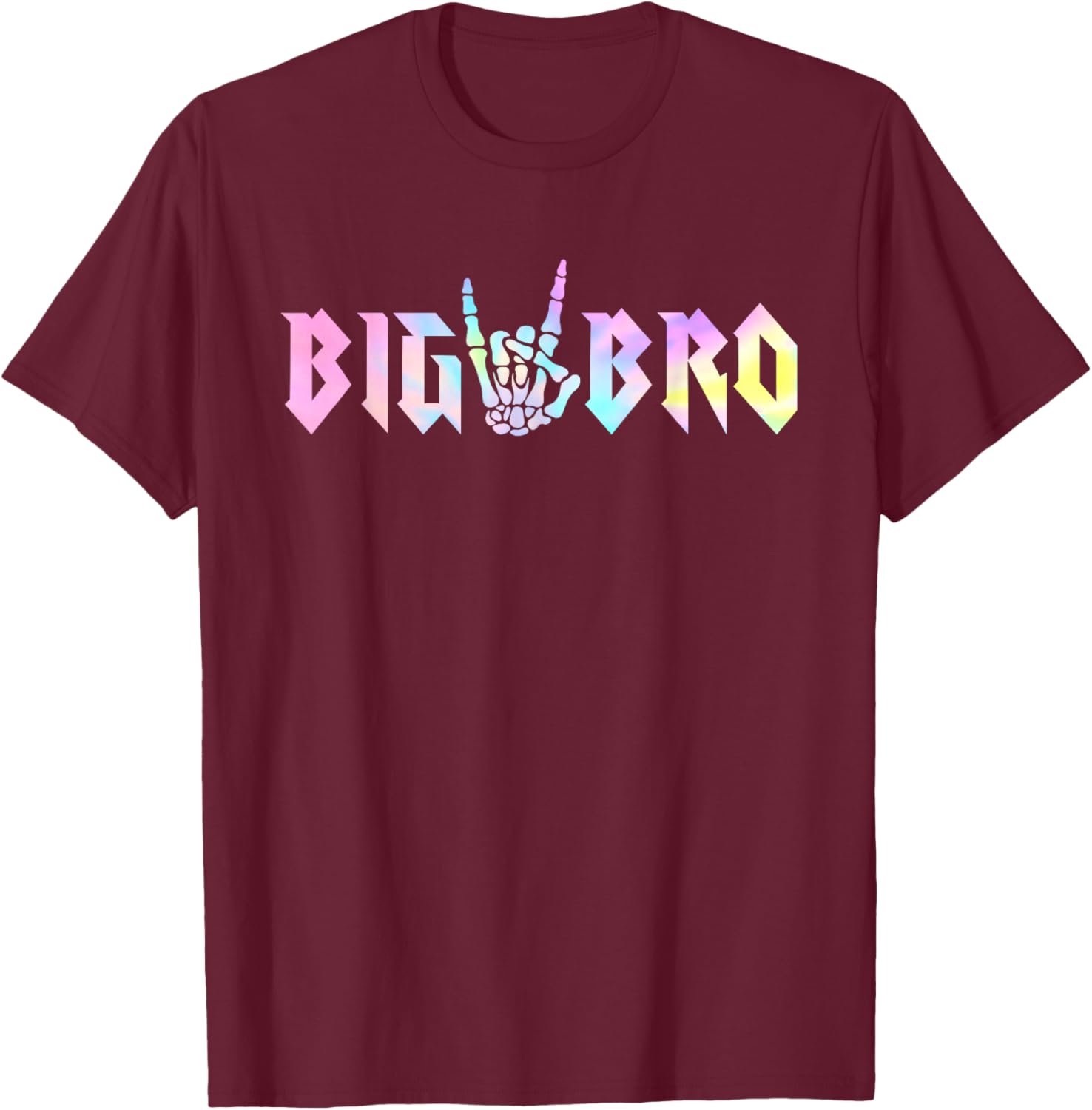Big Bro of The Bad Two The Bone Birthday Matching Tie Dye T-Shirt - T-Shirt | Maroon