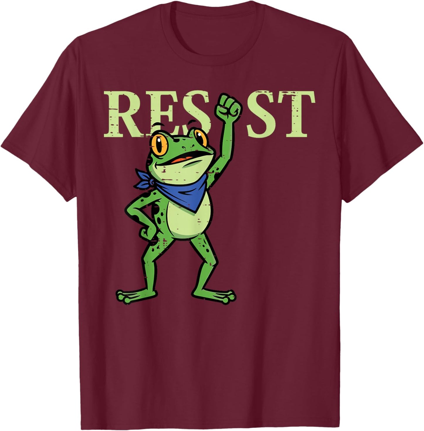Frog Resist Raised Fist Protest Equality Men Women Kids T-Shirt - T-Shirt | Maroon