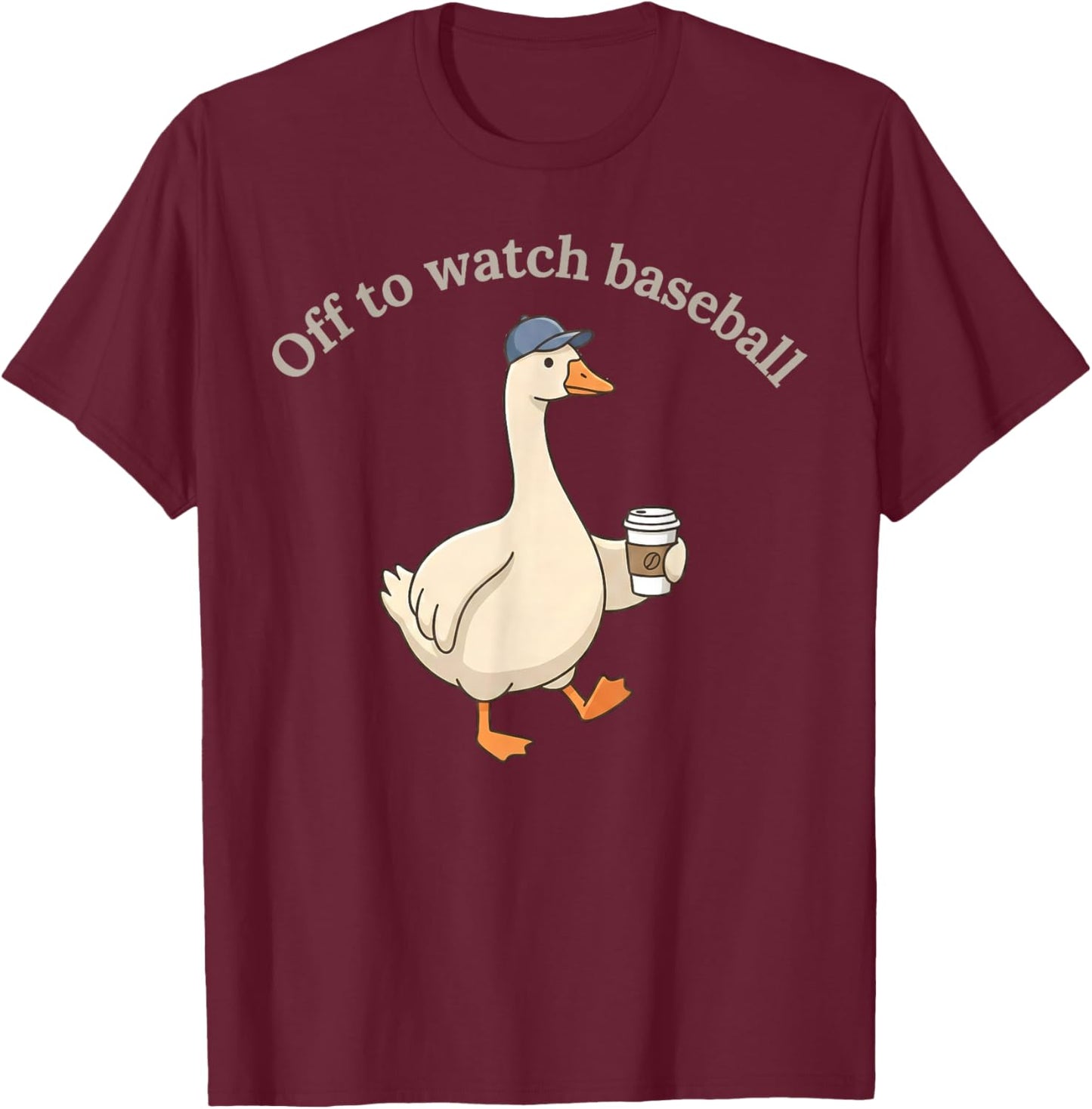 Off to Watch Baseball Funny Baseball Mom Goose Mother's Day T-Shirt - T-Shirt | Maroon