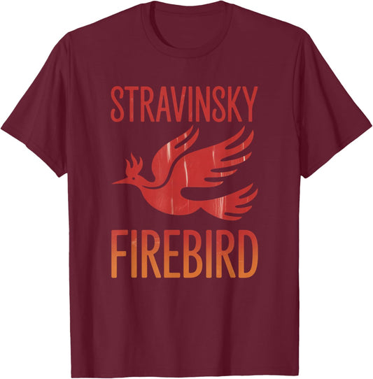 Stravinsky Firebird Classical Music Art T-Shirt - T-Shirt | Maroon