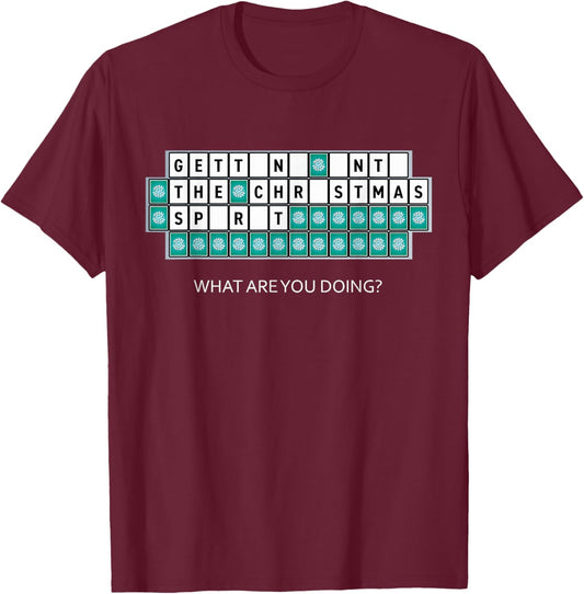 Wheel of Fortune Christmas Spirit T-Shirt - T-Shirt | Maroon