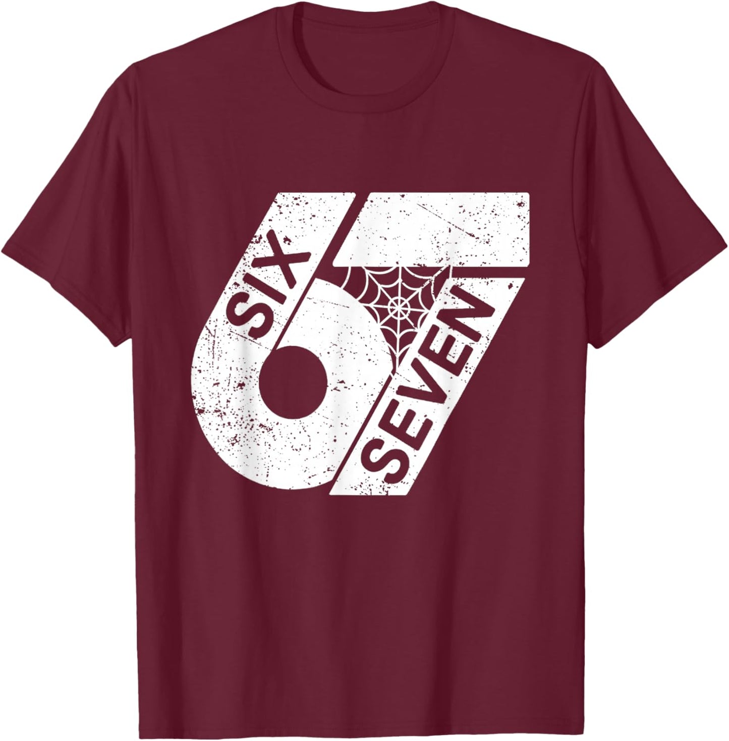 Six Seven 6 7 Meme 6 7 Halloween Costume T-Shirt - T-Shirt | Maroon