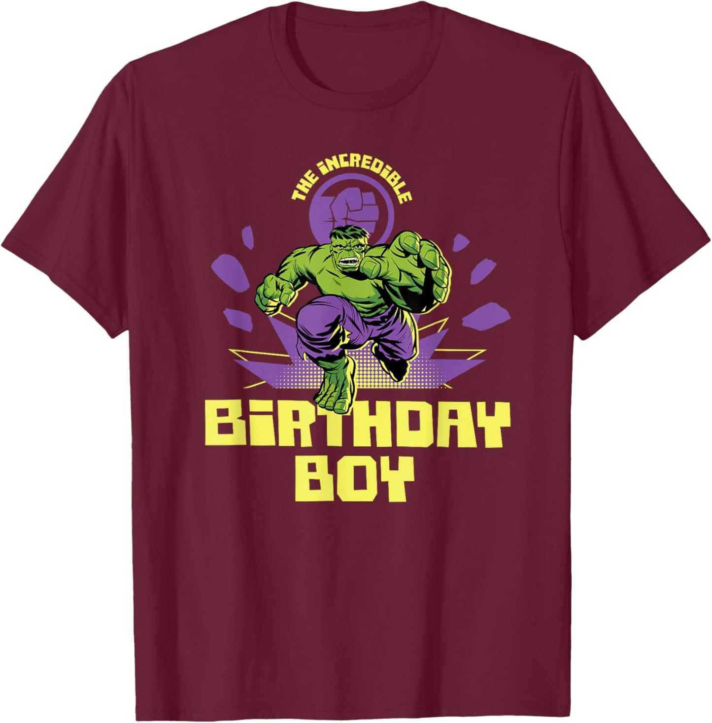 Marvel Super Heroes Hulk The Incredible Birthday Boy Party T-Shirt - T-Shirt | Maroon