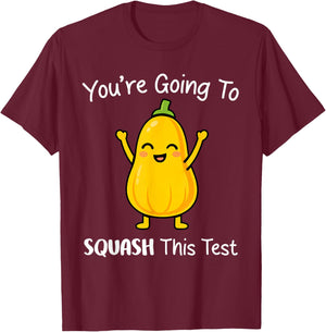 Test Day Funny Squash This Test Motivation Teacher Testing T-Shirt - T-Shirt | Maroon