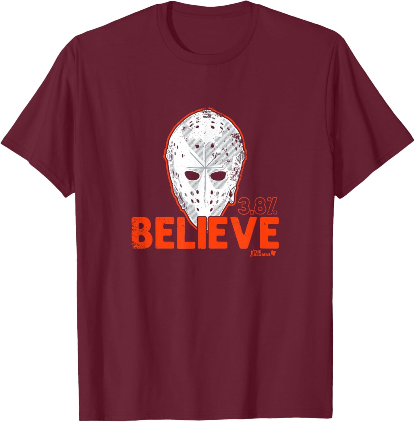 Bernie Parent - Believe Mask - Philadelphia Hockey T-Shirt - T-Shirt | Maroon
