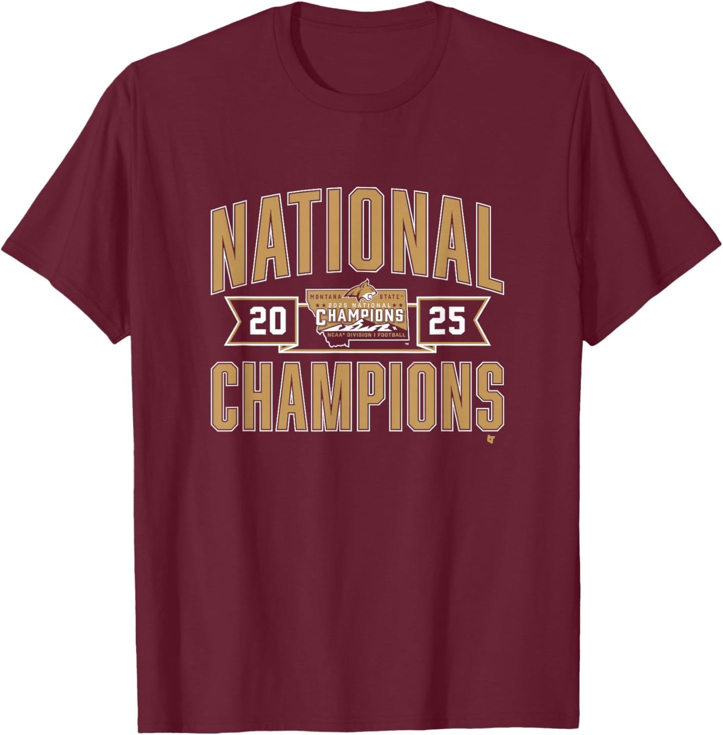 Montana State Football - 2025 FCS National Champions - NCAA T-Shirt - T-Shirt | Maroon