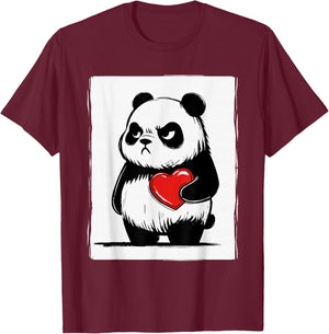 Grumpy Panda Bruh Men Women Teens Kids Funny St. Valentine's T-Shirt - T-Shirt | Maroon